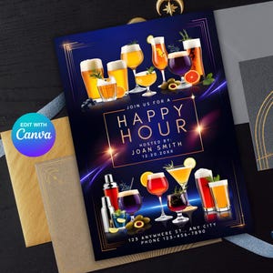 Happy Hour Invite Business & Cocktail Hour Invitations Retirement Social Hour Printable Party Invite Retirement Happy Hour Invite