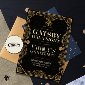 Great Gatsby Party Invite – Elegant Gala Invitation for Formal Charity Ball, Wedding & Dinner Banquet Special Events
