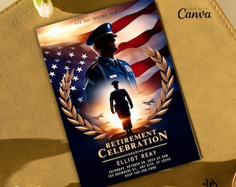 Military Retirement Ceremony Invitation - Personalized Air Force Farewell Invite, Printable Retirement Party Card & Custom Design