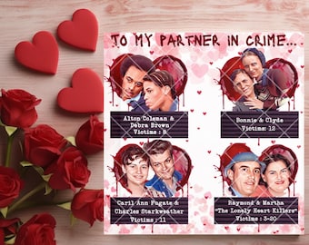 True Crime Valentine's Day Card | Killer Couples, Dark Humor
