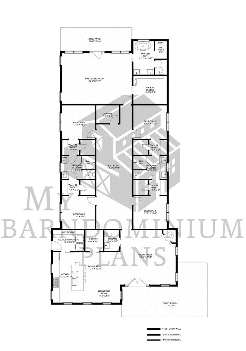 The Penfold Plan 5 Bedroom Barndominium Floor Plan image 2