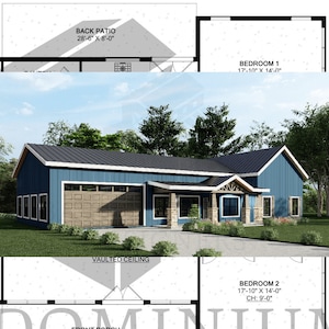The Carnforth Plan - 2 Bedroom Barndominium Floor Plan