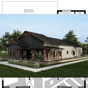 The Penfold Plan - 5 Bedroom Barndominium Floor Plan