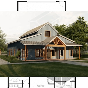 The Parkstone Plan - 3 Bedroom Barndominium Floor Plan