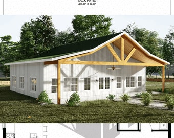 The Vernon Plan - 2 Bedroom Barndominium Floor Plan
