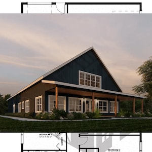 The Parkway Plan - 3 Bedroom Barndominium Floor Plan