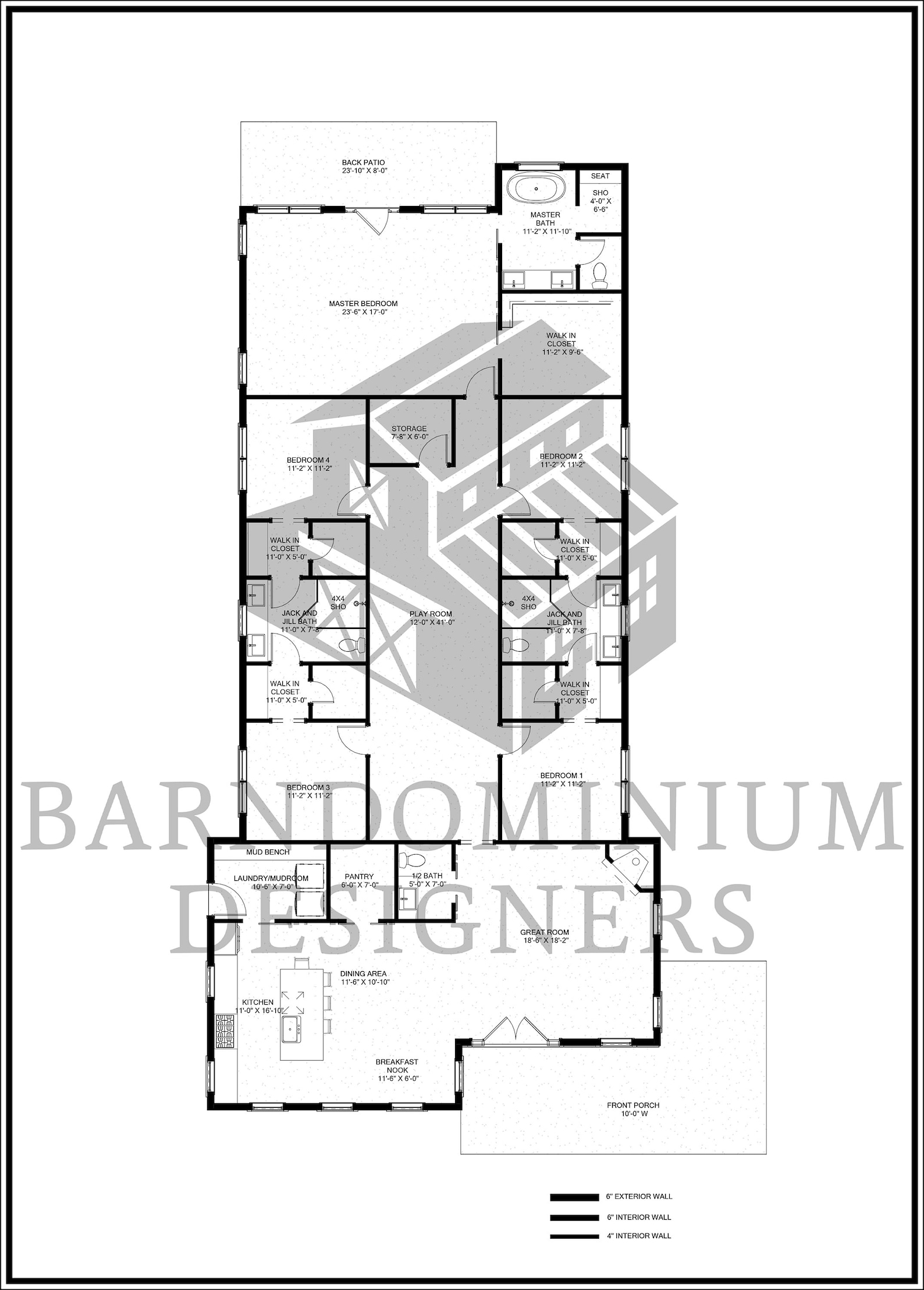 The Penfold Plan 5 Bedroom Barndominium Floor Plan Etsy