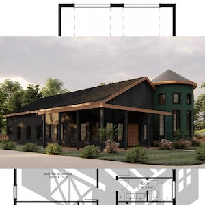 The Ernest Plan - 3 Bedroom Barndominium Floor Plan