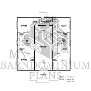 The Ramside Plan 4 Bedroom Barndominium Floor Plan image 2
