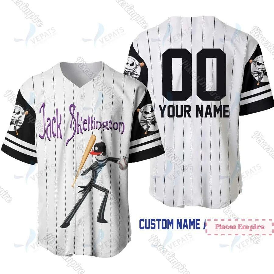 Jack Skellington Jersey, Skellington Baseball Jersey