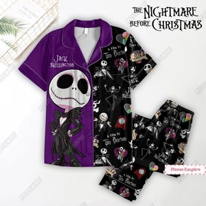 Halloween Jack and Sally Pajamas Set Jack Skellington Holiday Pajamas Nightmare Before Christmas Shirt Matching Pajamas Set Etsy UK