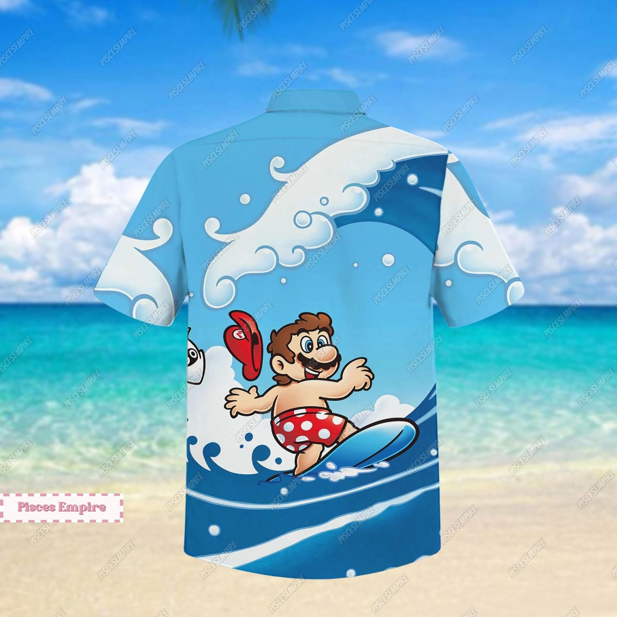 Super Mario Shirt, Super Mario Hawaiian Shirt, Super Mario