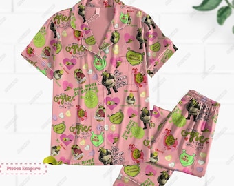 Shrek Face Pajamas Set, Funny Shrek Shirt, Shrek and Fiona Pajamas, Funny Shrek Pajamas Pants, Sassy Shrek Women Pajama, Midnight Shirt