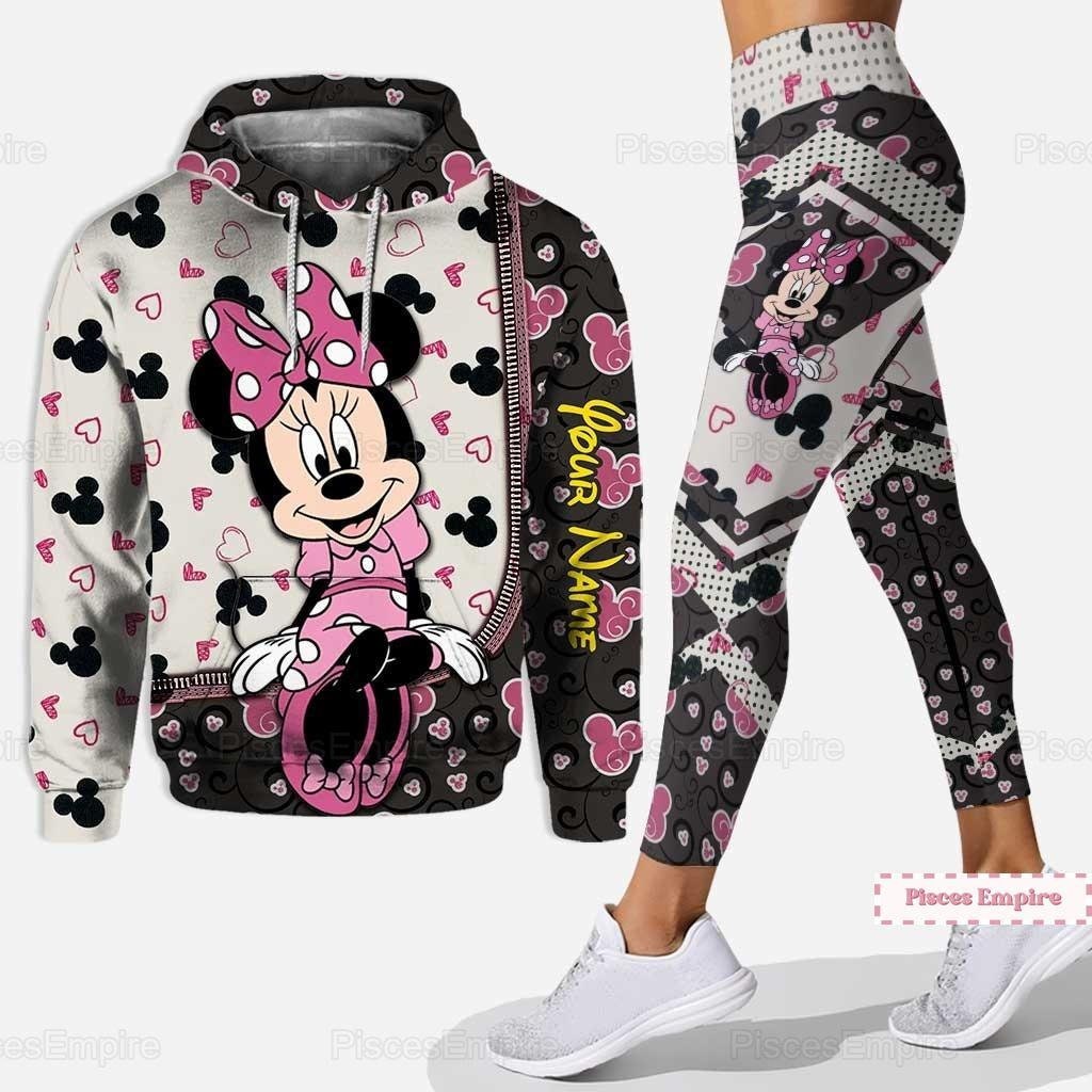 Discover Disney Minnie Hoodies/Leggings, Disney Minnie Women Hoodie, Minnie Mouse Gym Leggings, Disneyland Hoodie