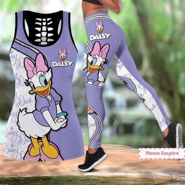 Daisy Duck Tank Top, Daisy Duck Leggings, Disney Daisy Workout Tank, Daisy Duck Yoga Leggings, Daisy Duck Workout Tops, Gym Leggings