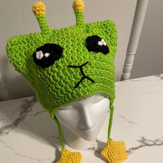 Alien Cat Crochet Hat; Gnarp Gnap Zeep Glorp