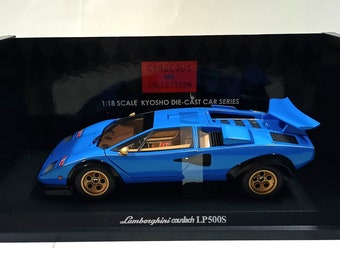 Lamborghini Countach LP500S Diecast Car 1/18 Scale KYOSHO Blue