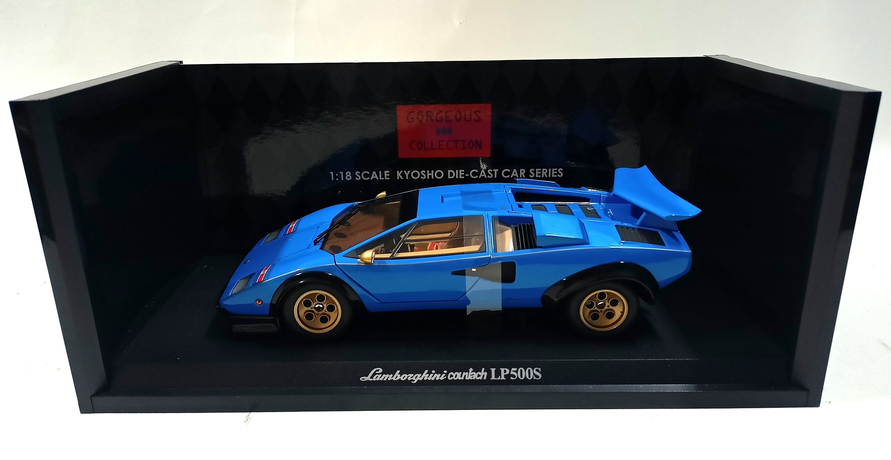Lamborghini Countach LP500S Diecast Car 1/18 Scale KYOSHO Blue