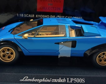 Lamborghini Countach LP500S Diecast Car 1/18 Scale KYOSHO Blue