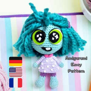 Inside Out Envy Amigurumi Crochet Pattern – Envy Doll PDF Pattern – Inside Out Character Crochet Toy Tutorial