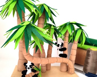 Felt Bamboo Trees and Amugurimi Pandas