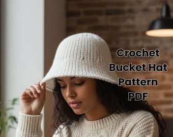 Crochet Bucket Hat PDF Pattern, Elegant & Stylish Hat,Easy and Quick Project