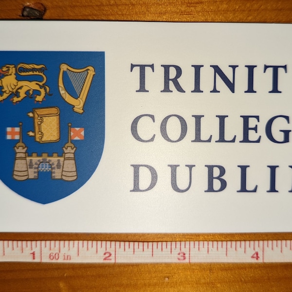 Vinyl Sticker: Trinity College Dublin (Ireland) TCD 5"x2.81"