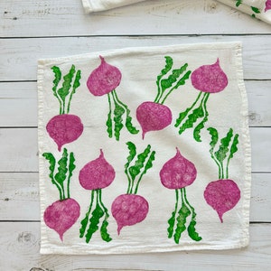 Hand Block Printed Cloth Napkins Set of 4 Beet Cloth Napkins, Beetroot, farmers market, Vegetables , printed napkins, Mother's Day image 4