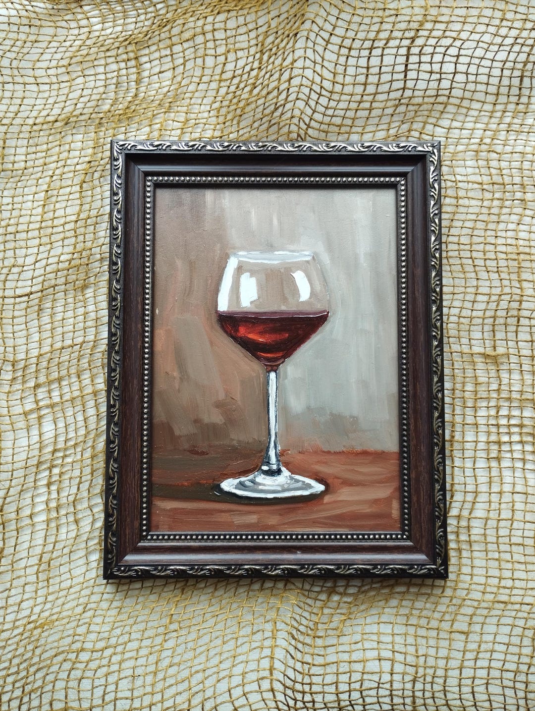 Red Wine Original Oil Painting Glass Still Life Custom Bar Art - Etsy