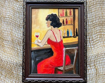 ヴィンテージフローラルな女性の肖像画油絵、クラシックなヨーロッパの