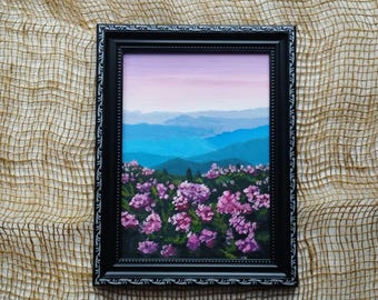 Blue Ridge Mountains origineel olieverfschilderij Smoky Mountains landschapskunst