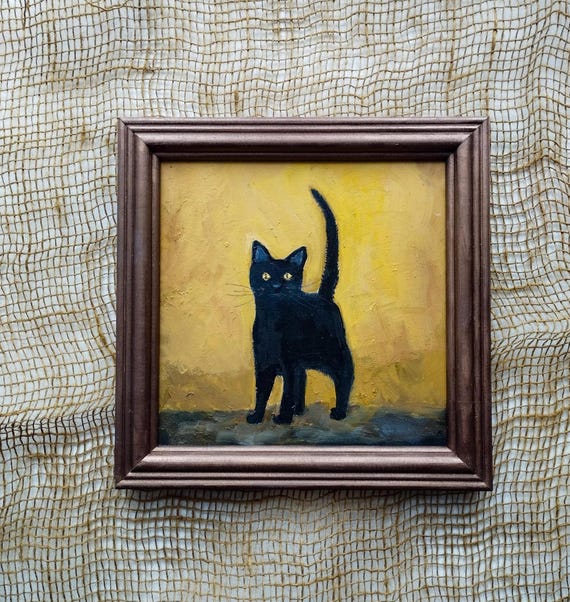 黒猫オリジナル絵画