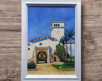 Santa Barbara Original Ölgemälde Kalifornische Landschaft, Kunstwerk mit Rahmen