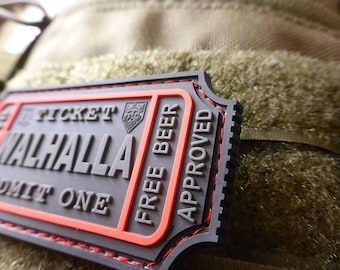 Parche WALHALLA TICKET Blackops – Parche de goma 3D aprobado por Odin