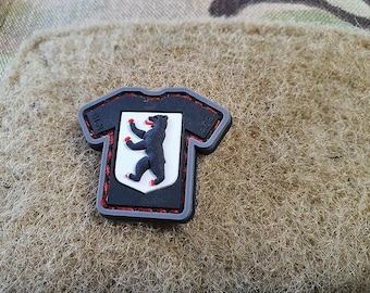 micro Berlin Bear Shirt Patch, 3D Rubber Patch