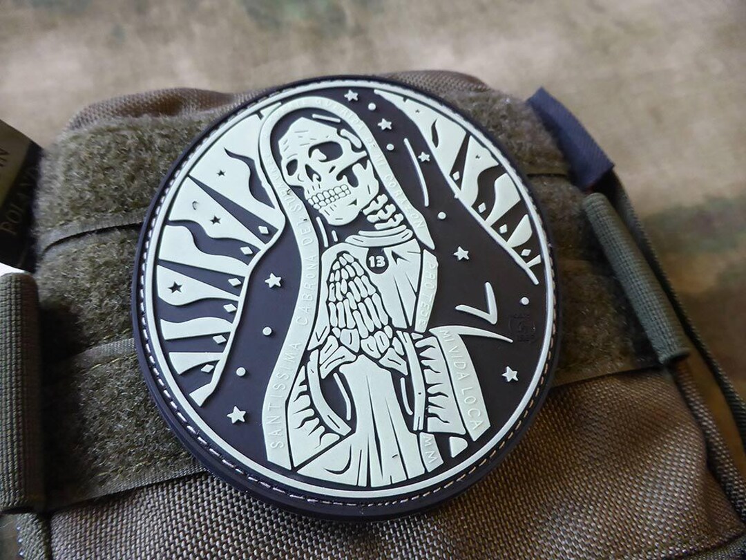 Grand Patch Dorsal Día de los Muertos - Santa Muerte & Chapelet (34,5 x