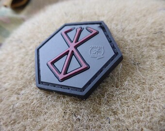Berserker Rune, Hexagon Patch / 3D Rubber Patch