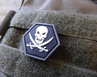 Parche hexagonal NoFear Pirate, swat / Parche de goma 3D, HexPatch