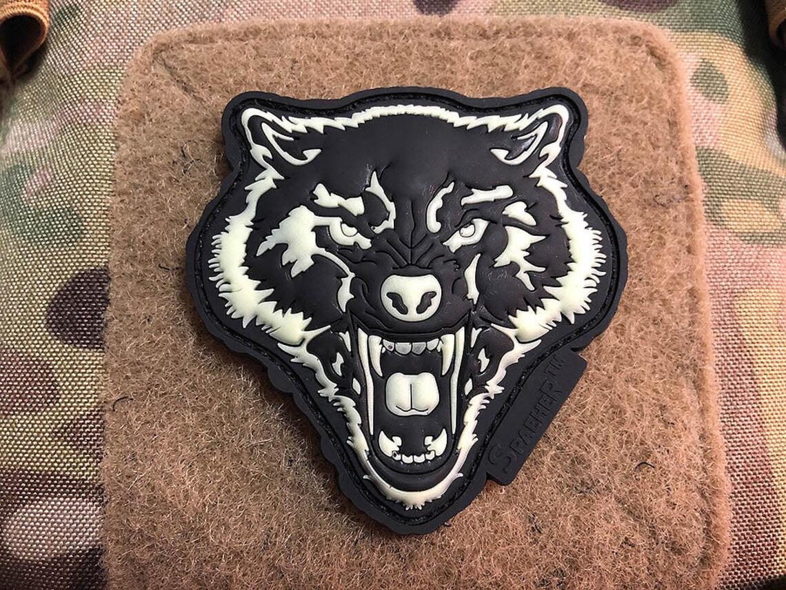 Angry Wolf Head Patch, Gid / 3D Rubber Patch - Etsy
