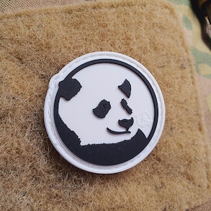 Écusson silhouette de panda, écusson en caoutchouc 3D