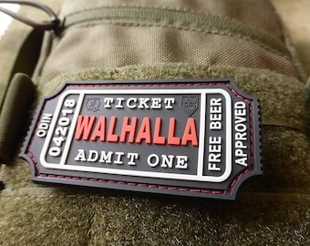 Parche WALHALLA TICKET Blackmedic – Parche de goma 3D aprobado por Odin