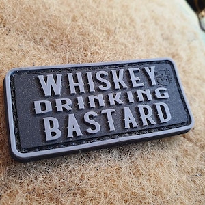 WHISKEY DRINKING BASTARD Patch small, blackops / 3D Rubber Patch