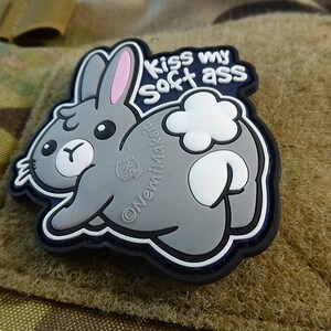 KISS my soft ASS Patch, volledige kleur / 3D Rubber Patch