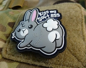 KISS my soft ASS Patch, full color / 3D Rubber Patch