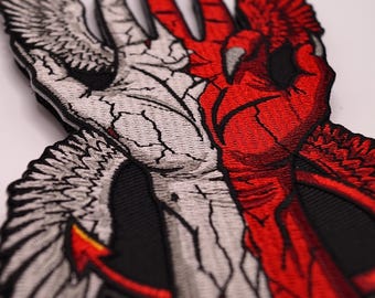 Angel & Devil Hand Embroidered Patch Fullcolor