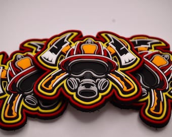 Brandweerman 3D rubberen patch