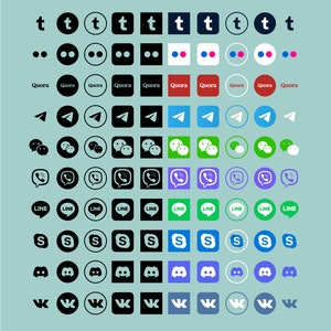 Actualización de iconos de redes sociales 2024 / SVG PNG PDF/ 200 logotipos de iconos / Facebook / Instagram / X Twitter / Linkedin / TikTok / Whatsapps / Telegram imagen 3