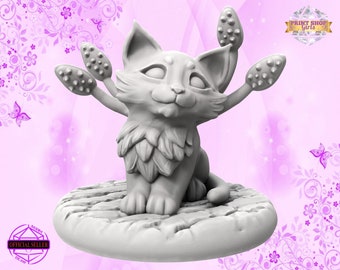 Little Illusion Kitten Miniature | Cute Fantasy Animal Figurine | Special DIY Gift | 3D Printing | for TTRPGs like DnD 5e and Pathfinder