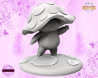 Small Mushroom Miniature | Cute Fantasy Creature Figure | Special DIY Gift | 3D Print | for TTRPGs like DnD 5e and Pathfinder