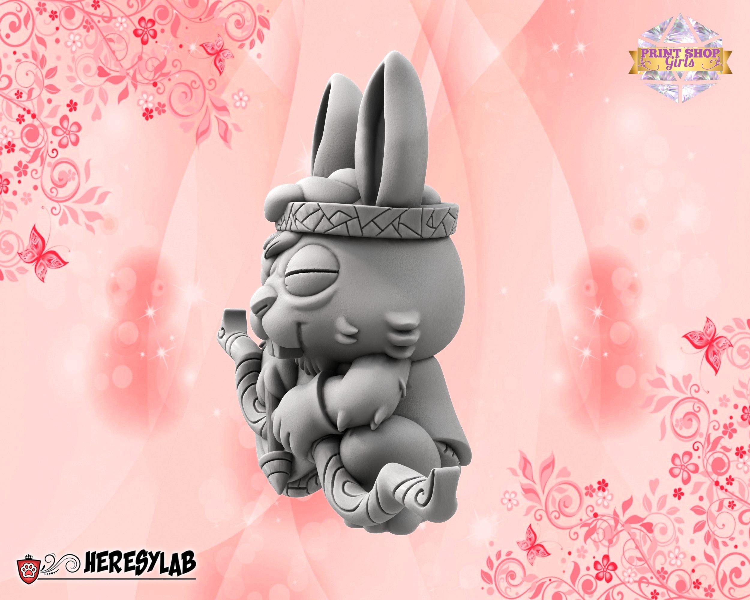 Rabbit Archer Miniature | Cute Chibi Animal Adventurer Figure | Fantasy ...